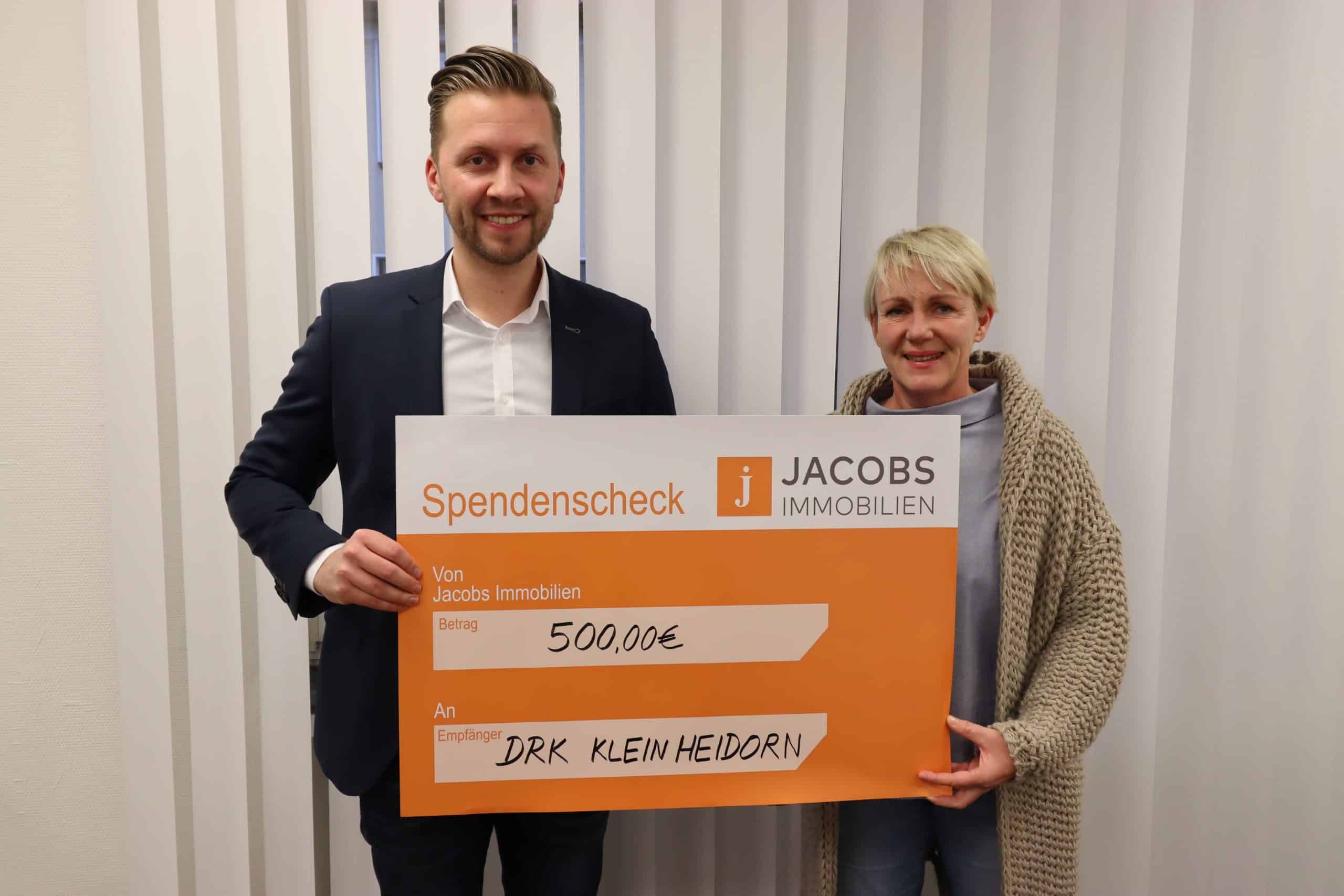 Read more about the article Jacobs Immobilien spendet 500 € an den DRK Ortsverband Klein Heidorn